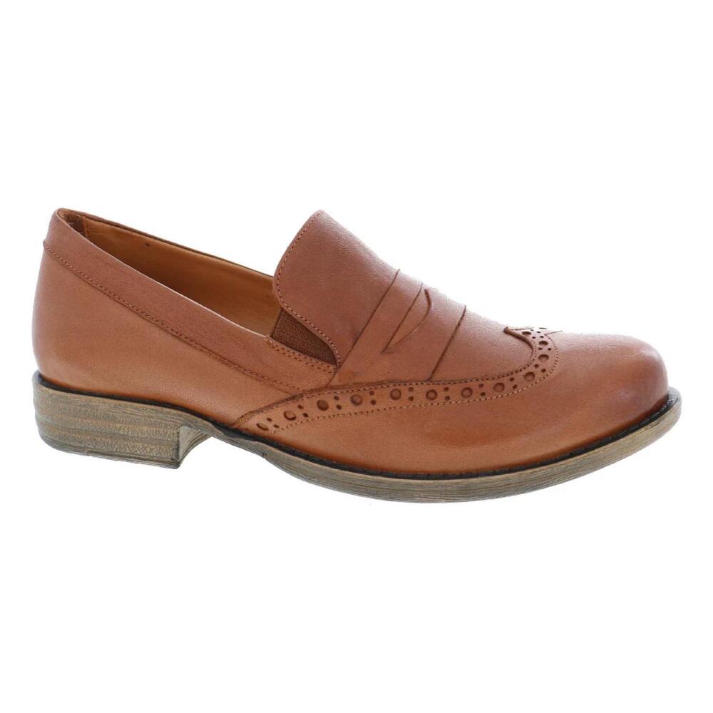 NEW BIZA women's erica leather loafers in brandy brown